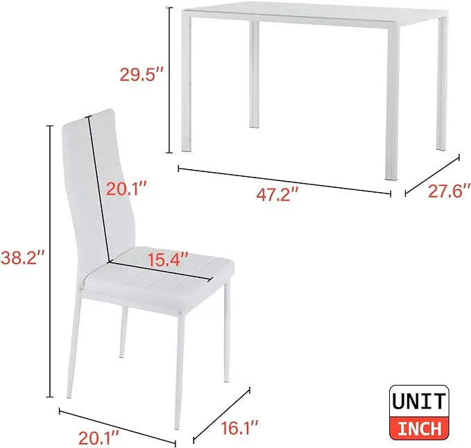 Modern Rectangular Marble Table with 4 Chairs