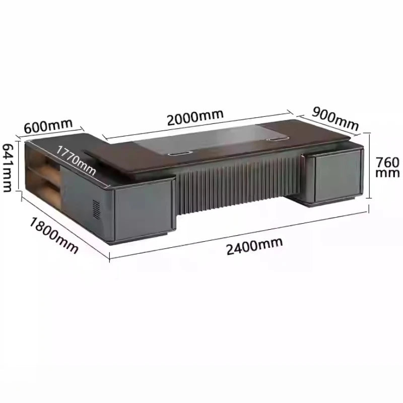President High Quality Light, luxury Filing Cabinet, Boss wooden corner work table