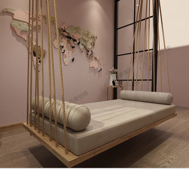 American Style Comfortable Fashionable Aesthetics Simple Unique Wedding Design Bed Frame Hang