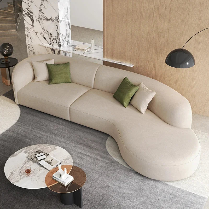 Divano Moderno Wood Frame Design Filler  Beige Sofas, Reclining Corner Lounges Salon Sofas