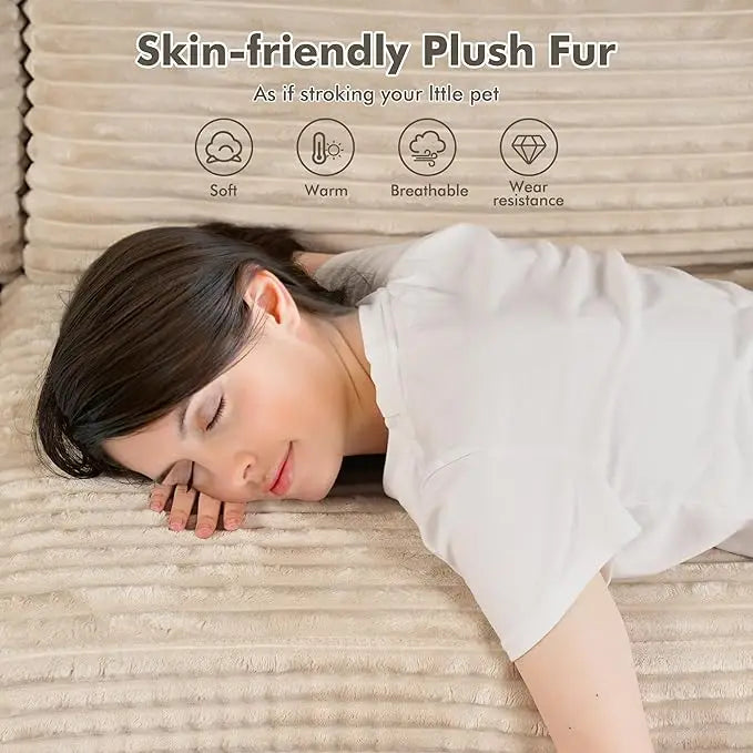 Convertible Sleeper Sofa, Luxury. Oversized, U-shaped Cloud, Deep Seat, Upholstered