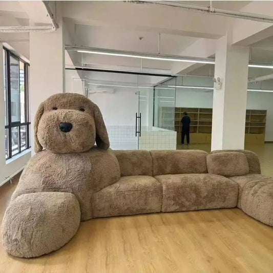 Lazy Lounges Design, Large Brown Wood So fa Puffs Couch, Luxury Salon Recliner