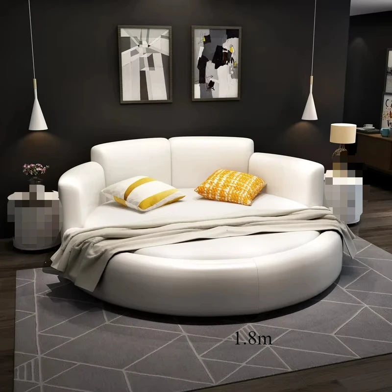 Minimalist European Master Large Modern Fabric Princess Double Bed