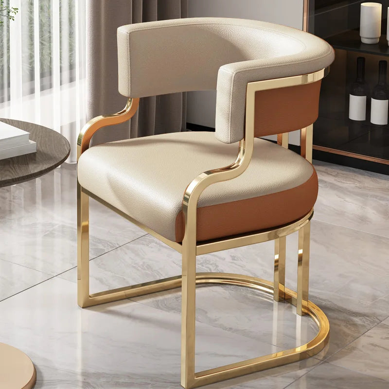 Nordic Banquet Chairs Metal Legs White And Gold Unique Relax Lounge chairs