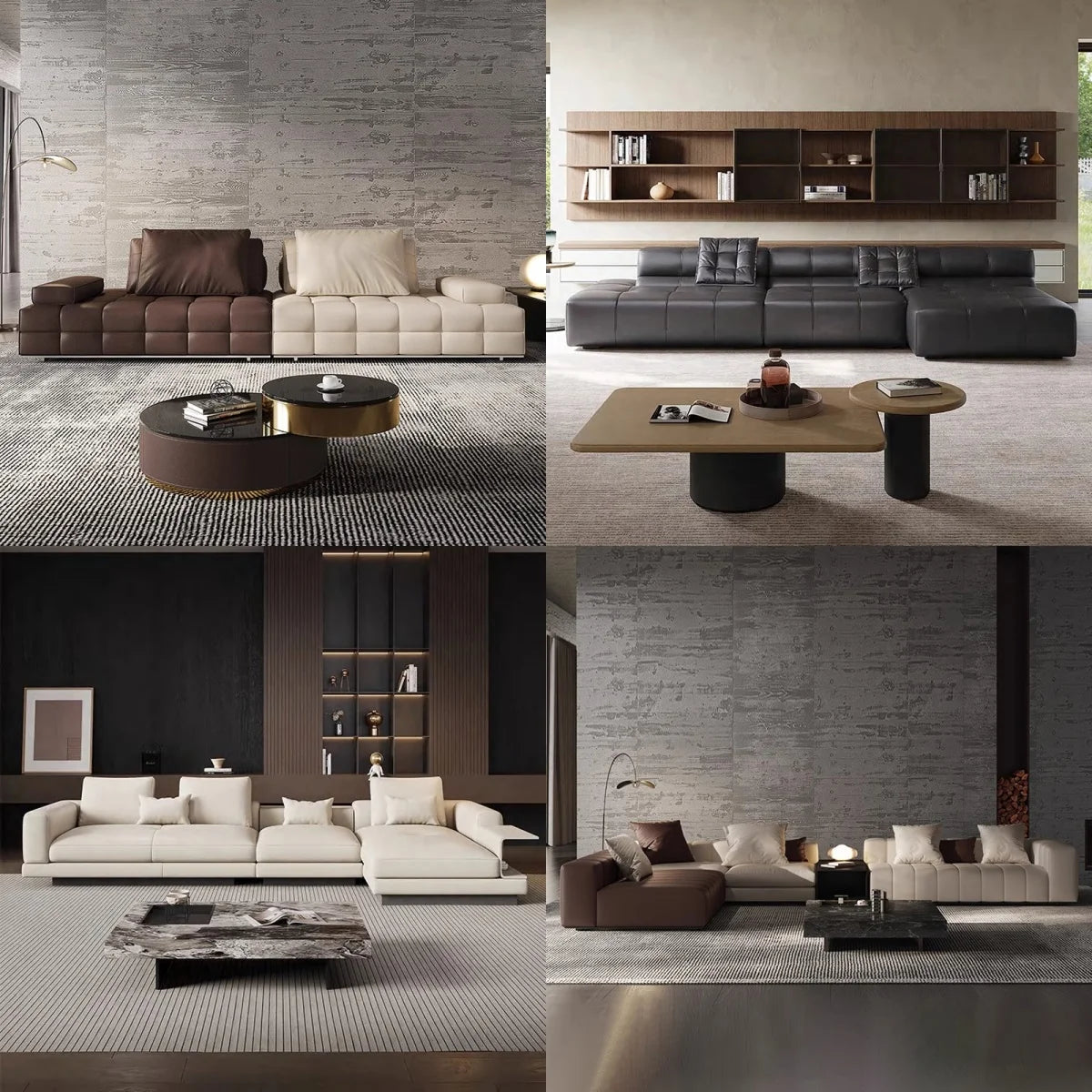 Italian-Style High End wood frame sofa set ,Full Genuine Cowhide Leather  Modern Luxury Design for Large Villa