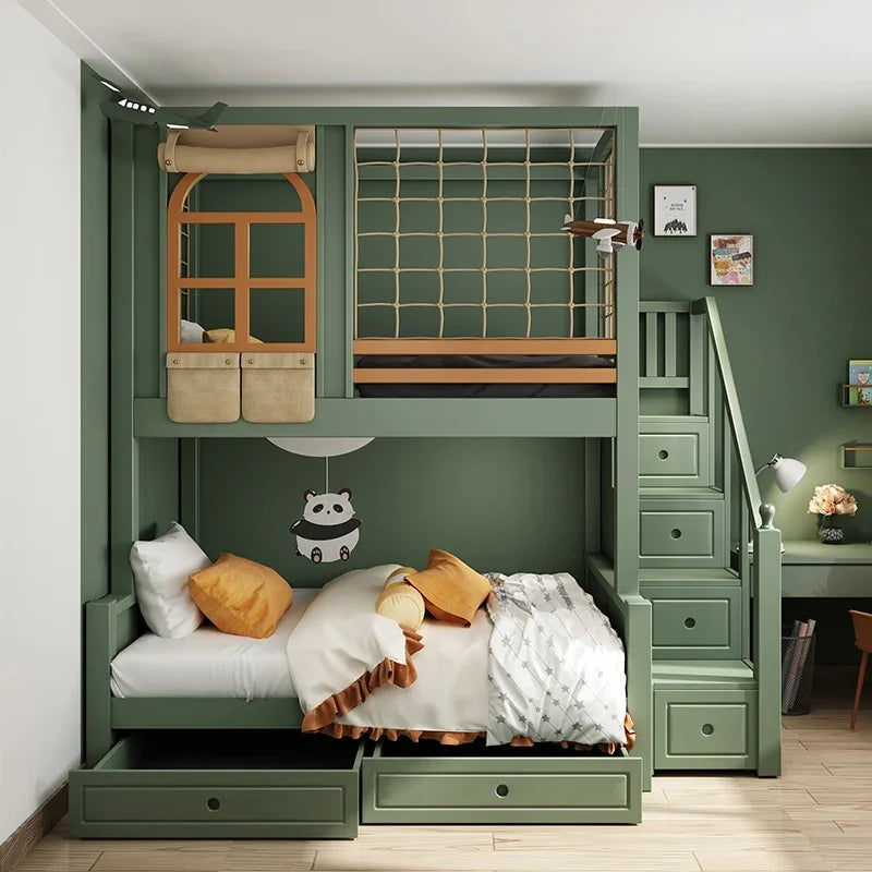 Nordic Modern Custom Master Double High Storage Luxury Design Wood Bunkbeds