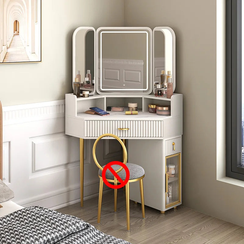 Luxury Solid Wood Dressing & Makeup Tables Modern Triangle Storage Combination Locker