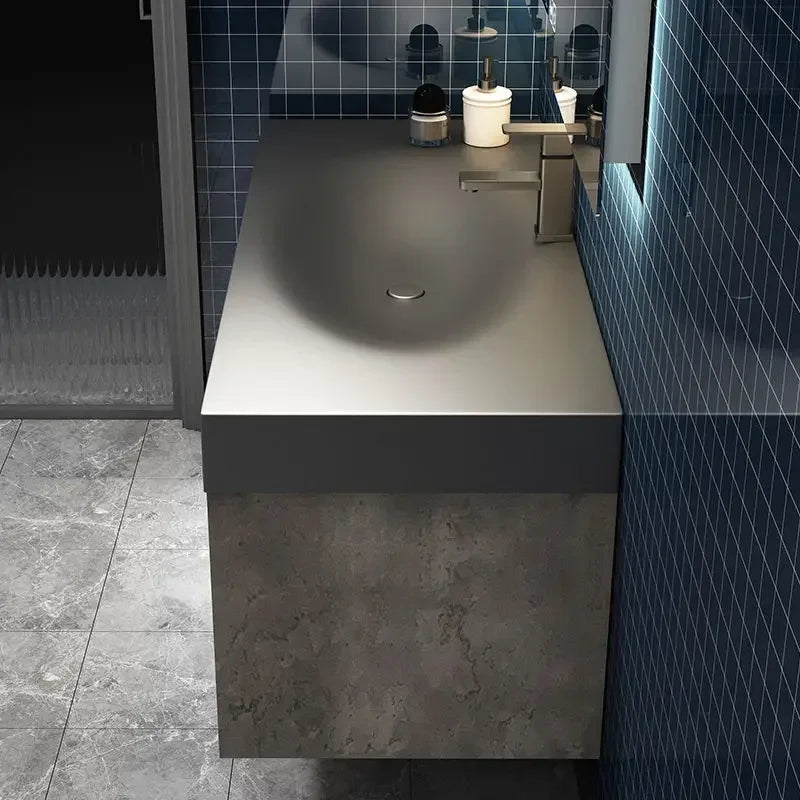 Rock Integrated Washbasin ,  Vanity Cabinets with Sink, Smart Modern mirror cabinet