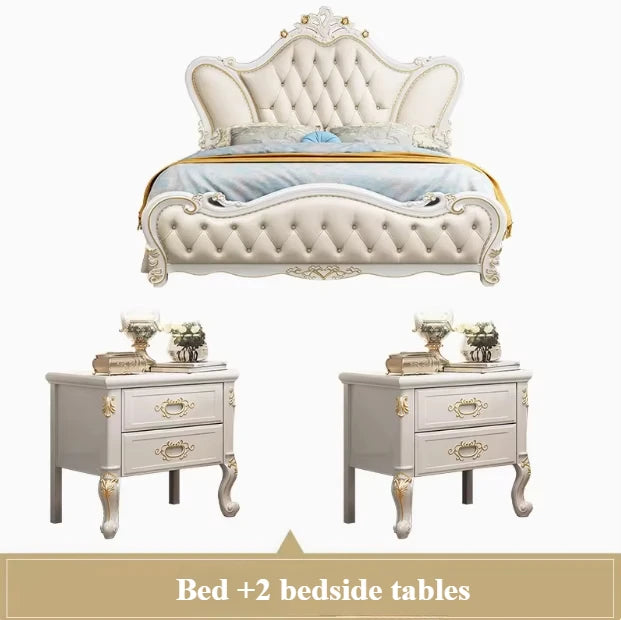 Modern Luxury Design King Size Italian Bed Frame w. Aesthetic Storage