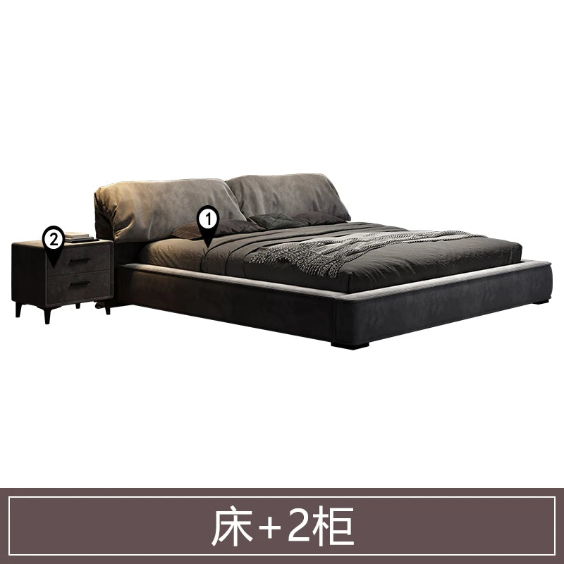 Floor Platform Holder Aesthetic Sleeping European Minimalist Large  Double Bed