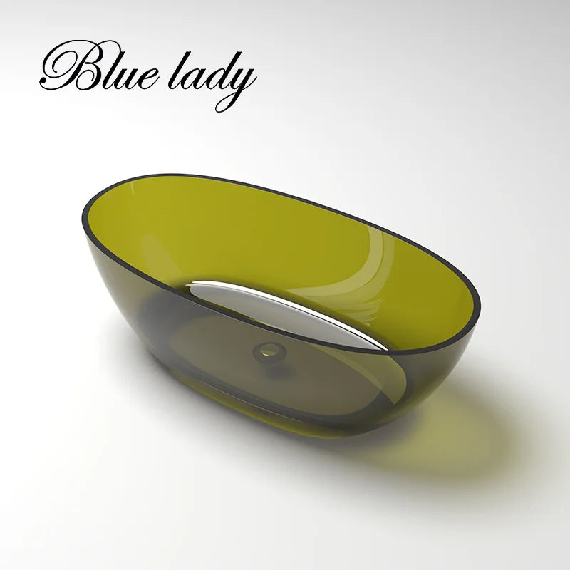 Lady Blue channel transparent free standing bathtubs, unsaturated resin, supplies