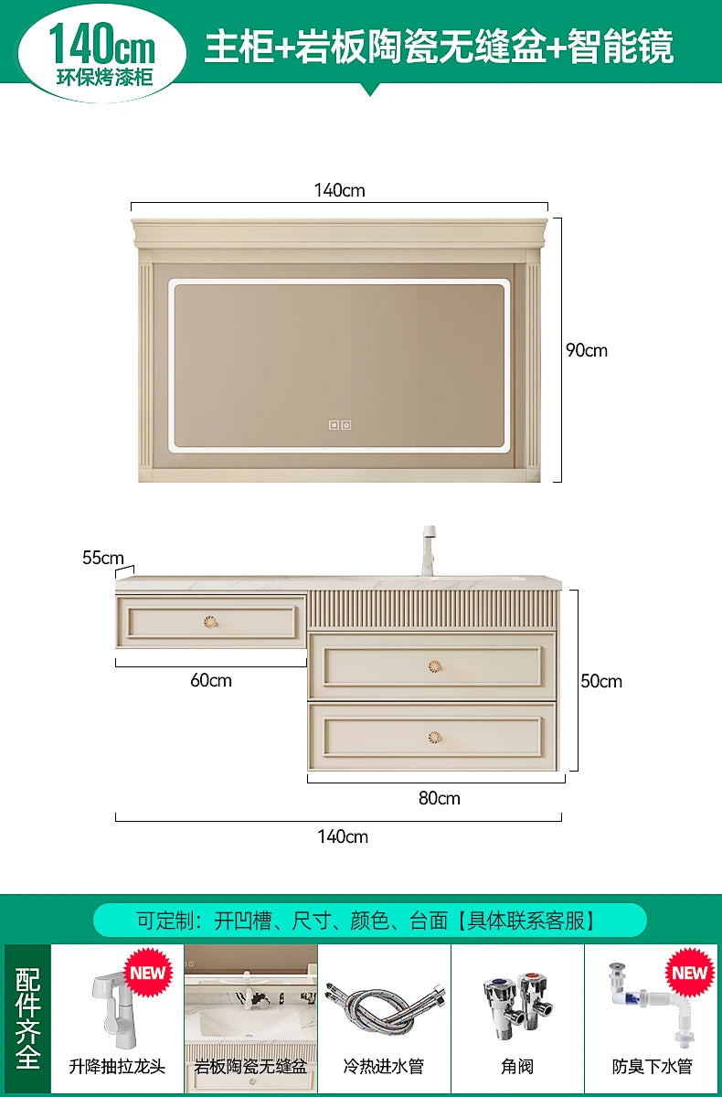 French Ceramic Vertical Vanity, Portable Toilet Wall Shelves Desk Storage Organizer, rock sinks cabinet