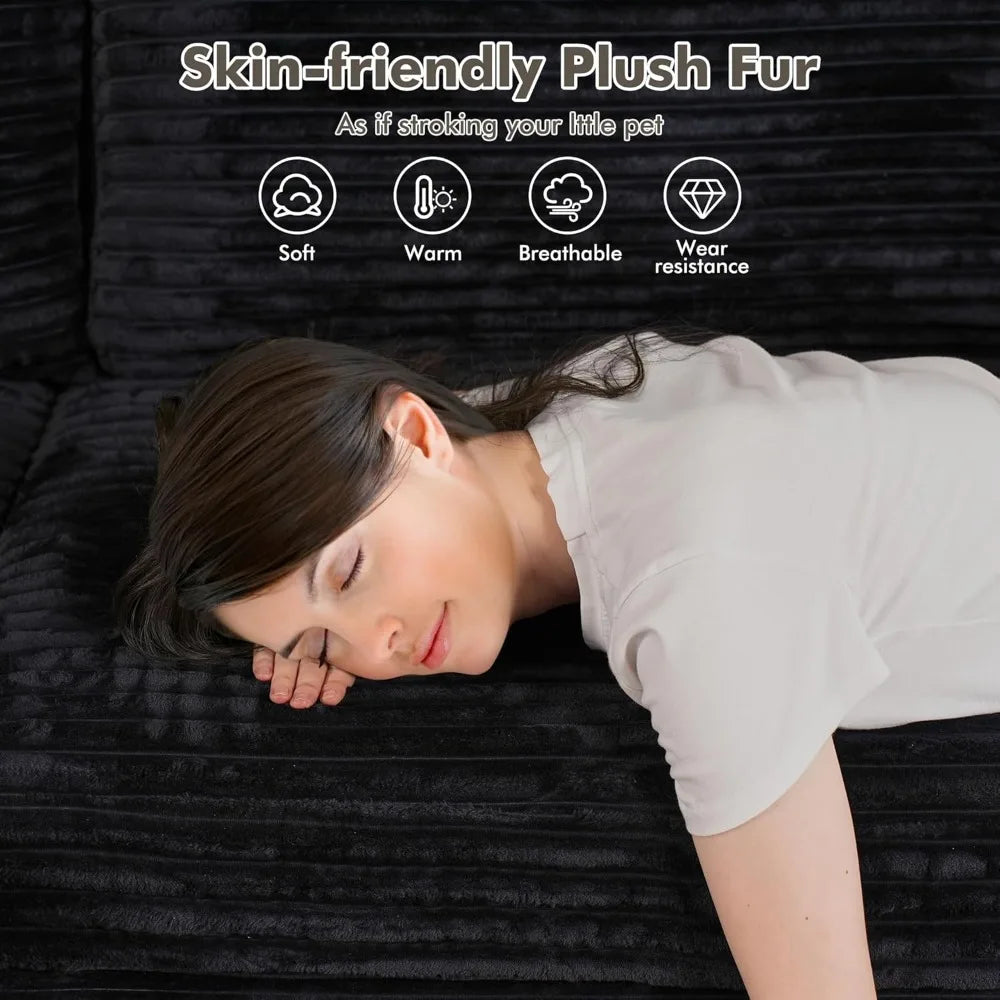 Convertible Sleeper Sofa, Luxury. Oversized, U-shaped Cloud, Deep Seat, Upholstered