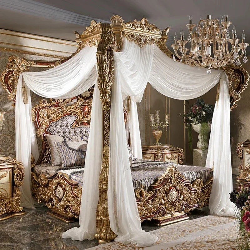 Nordic Unique Multifunction Wood King Size Headboard & Modern  Sleeping Luxury  Bed