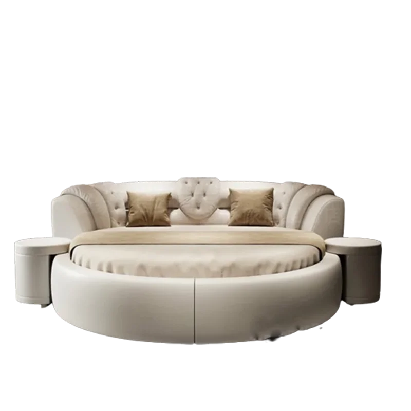 European Style Large Round Bed Modern Minimalist Luxury Princess