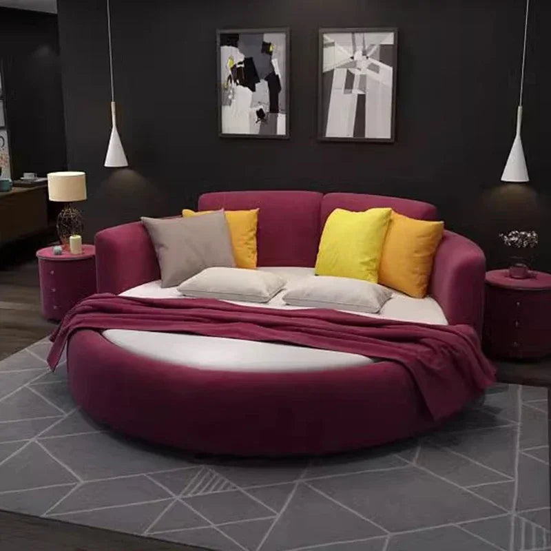Minimalist European Master Large Modern Fabric Princess Double Bed