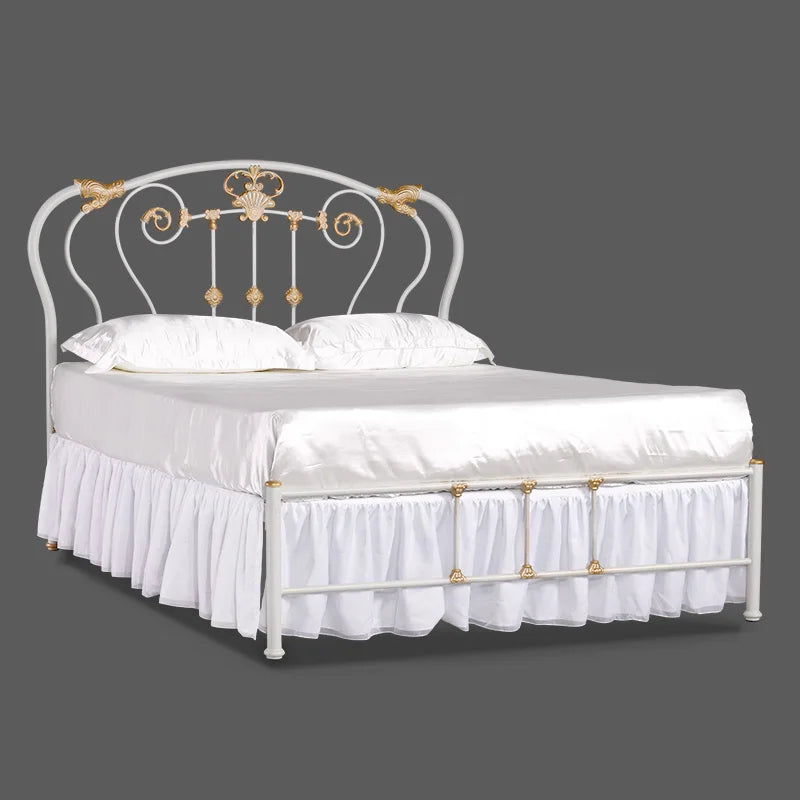Nordic White Metal Master, Simple European Style Girl  Bed Frames