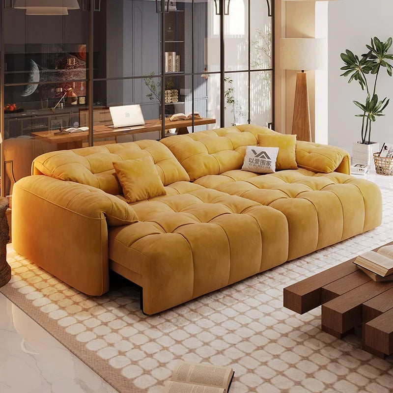Nordic European Luxury Large  Electric Modern Foldable Puffs Designer Couch Bed