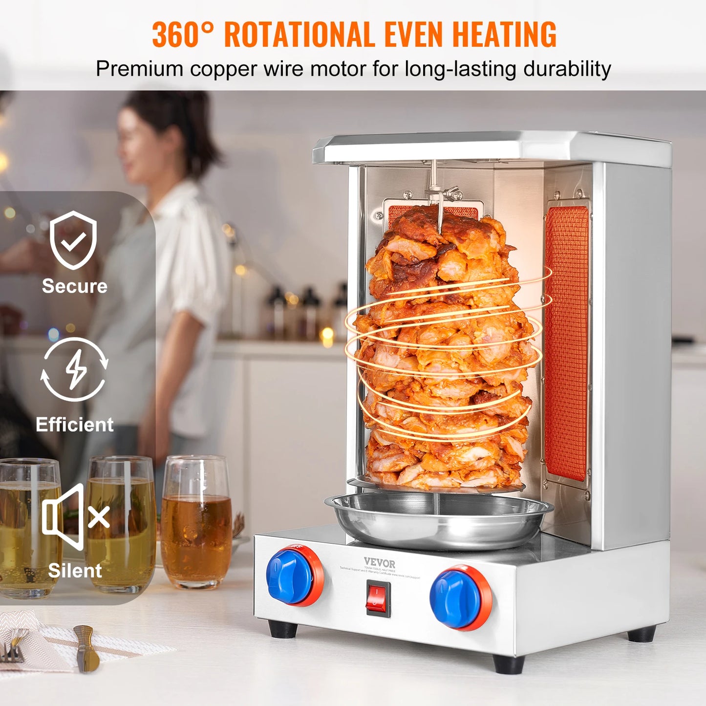 Shawarma Grill Cooker Gas Broiler Gyro Rotisserie Oven